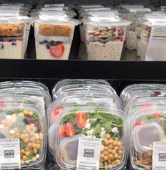 Fresh food vending machines with salads sandwiches and healthy meals in Chicago